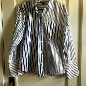 J. Crew Women’s Blue Striped Shirt